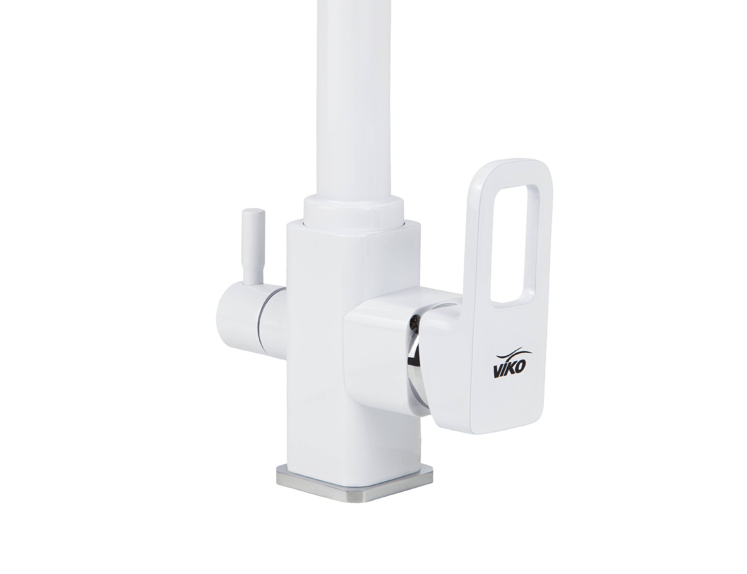 Смеситель VIKO  V-5704 для кухни, белый матовый, излив поворотный, латунь