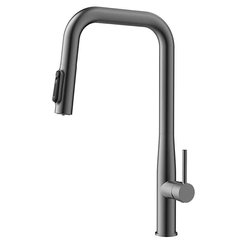 Смеситель KAISER Vita для кухни с вытяжной лейкой, под фильтр, Ø25 /Нержавейка /Воронёная сталь