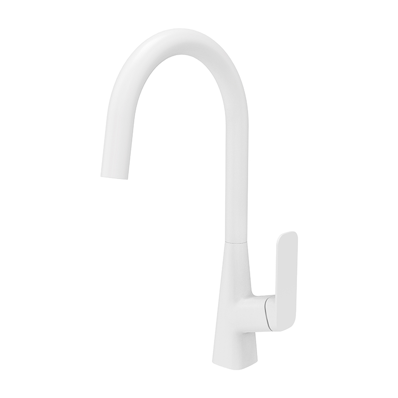 Смеситель KAISER Clever 76144-4 для кухни, белый матовый, излив поворотный, латунь