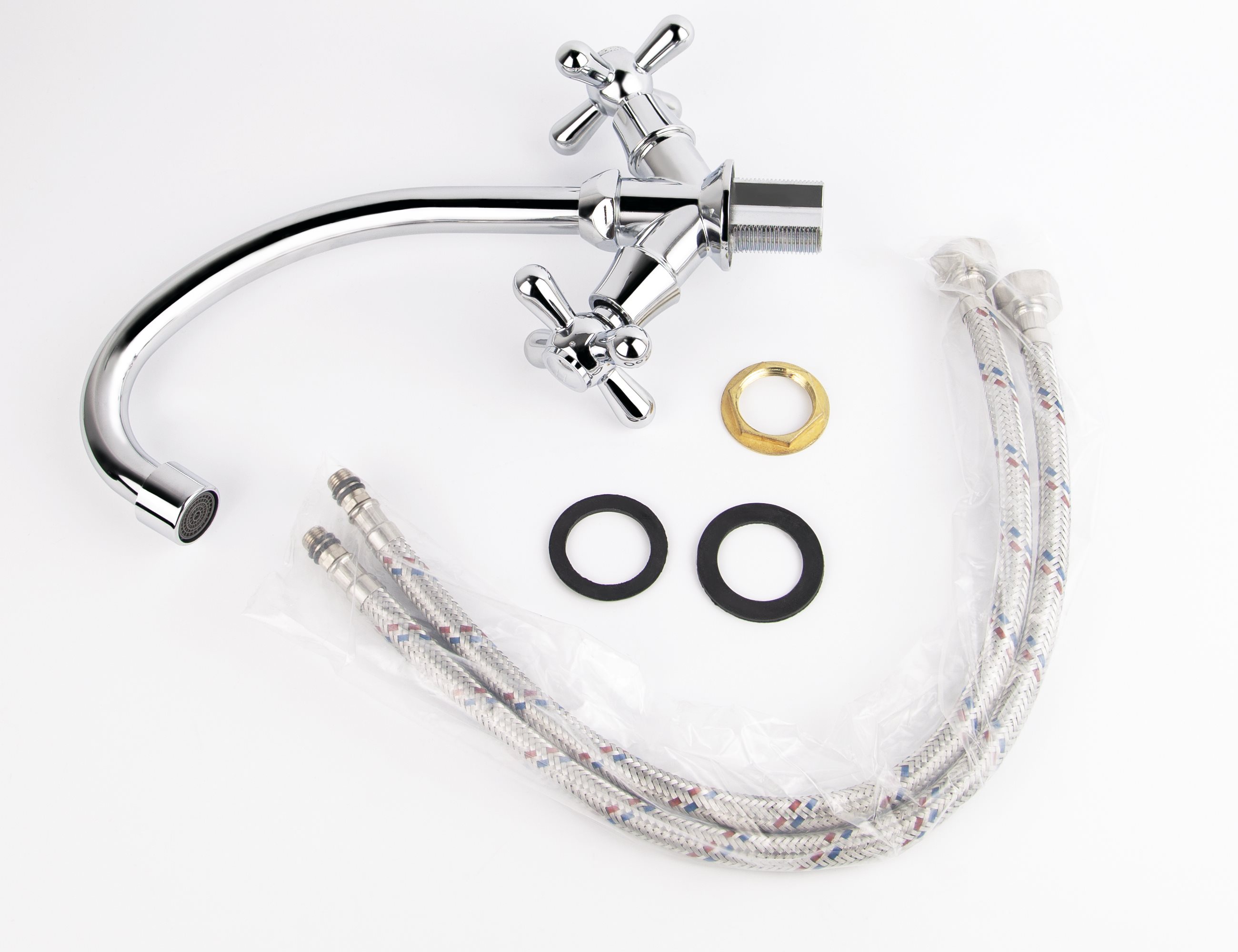 Смеситель VIKO  V-1113 для кухни, хром, излив поворотный, цинковый сплав